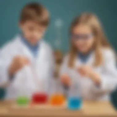 Interactive Acid-Base Experiment Children engaging in a safe and fun acid-base experiment.