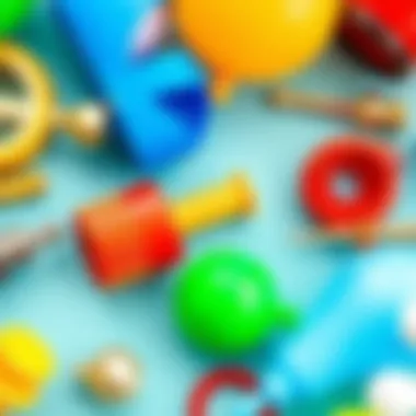 Components of Balloon-Blowing Toys Close-up of various balloon-blowing toy components