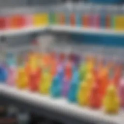 Colorful Peeps in a laboratory setting