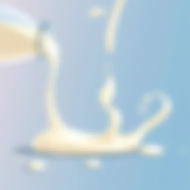 Chemical reaction of milk with vinegar creating curds