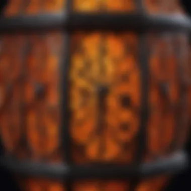 Intricate Designs of Halloween Lamps A beautifully carved Halloween lamp showcasing intricate designs