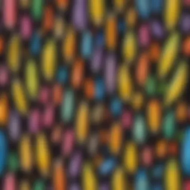 Colorful display of different slime variations with corn for educational purposes