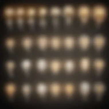 A visual representation of energy consumption by various light bulbs