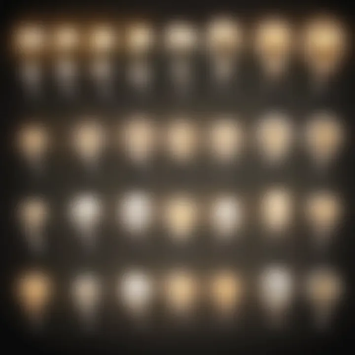 A visual representation of energy consumption by various light bulbs