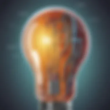 Illustration depicting the inner workings of a light bulb