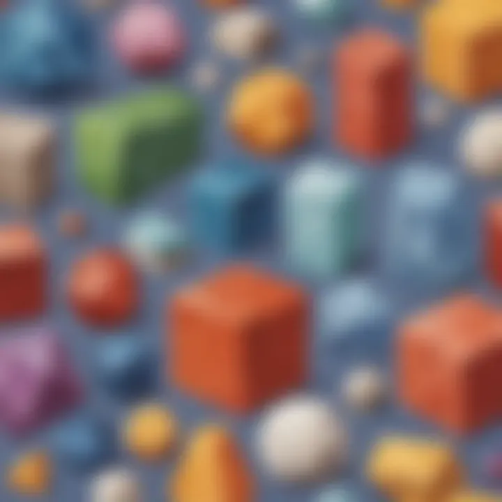 An engaging visual representation of various materials, showcasing examples of solids.