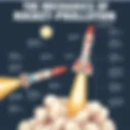 A detailed diagram showcasing the mechanics of rocket propulsion.