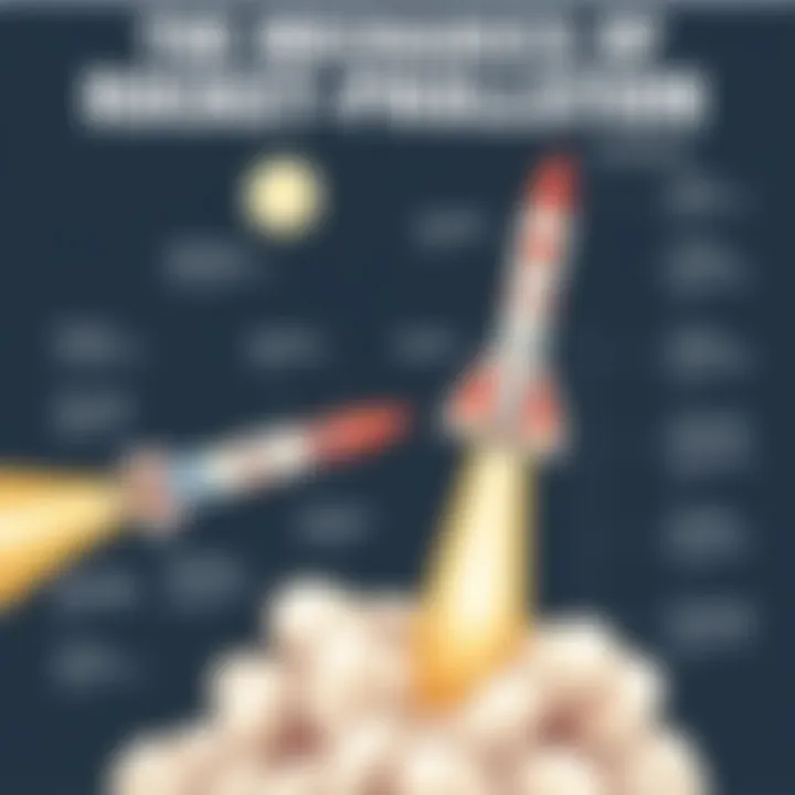 A detailed diagram showcasing the mechanics of rocket propulsion.