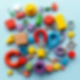 Colorful magnets showcasing various shapes and sizes