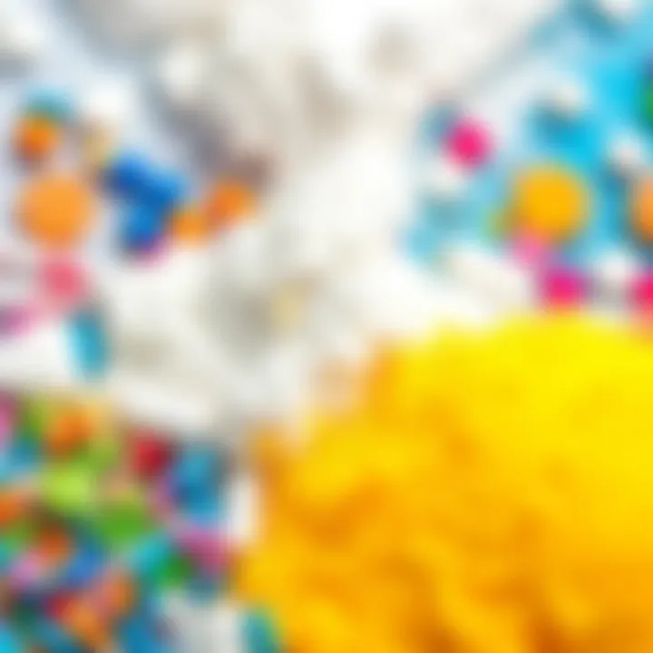 Materials for Exciting Experiments A close-up of baking soda and colorful materials for experiments