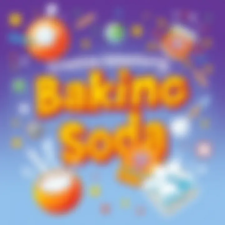 Creative Adventures with Baking Soda Different creative uses of baking soda in a vibrant display