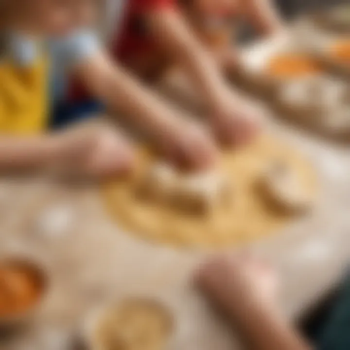 An educational setting where children engage with salt dough, fostering creativity and experimentation.