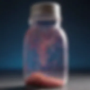 Close-up of glitter particles swirling inside a shaker bottle, illustrating the scientific principles of motion.