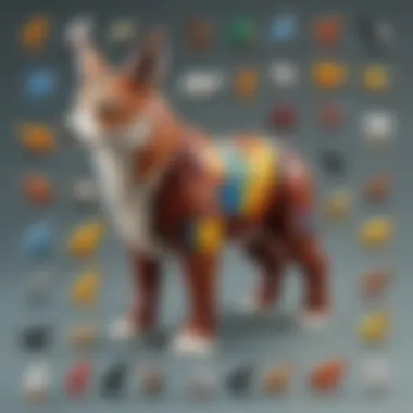 Colorful LEGO animal creations showcasing various species