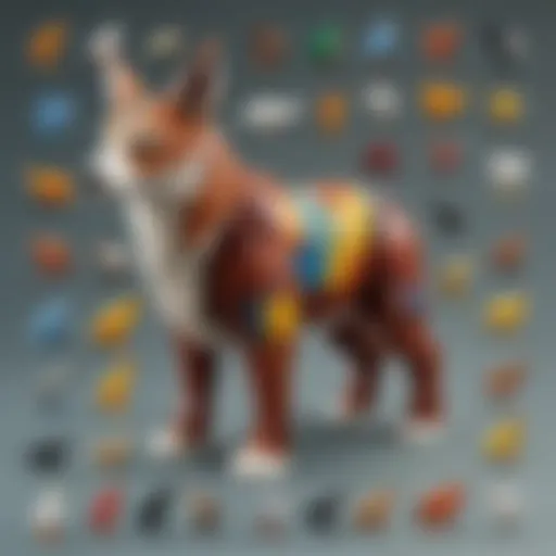 Colorful LEGO animal creations showcasing various species