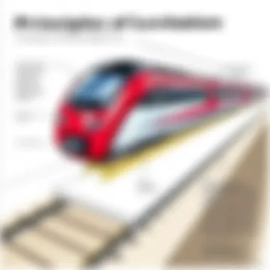 Diagram illustrating the principles of magnetic levitation technology