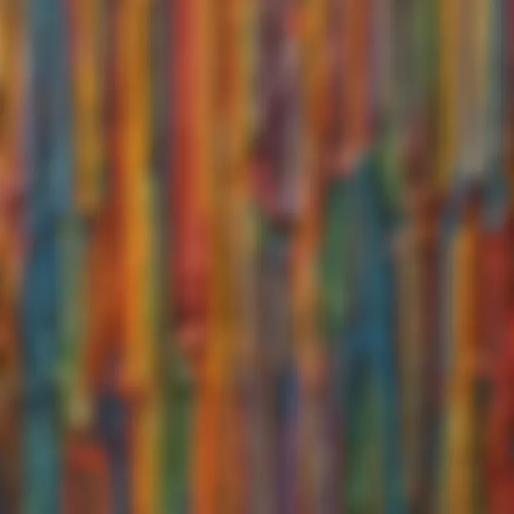Colorful rubber bands arranged on a peg board