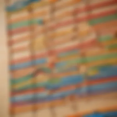 Close-up of a rubber band peg board showcasing tension mechanics