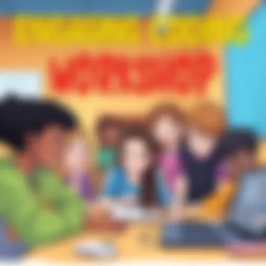 Engaging Coding Workshop A group of middle school students immersed in a coding workshop, exploring the fundamentals of programming with enthusiasm.