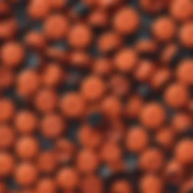 Close-up of microscopic view of rubber stopper surface