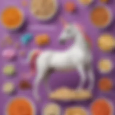 Close-up of ingredients used in unicorn snacks, highlighting their nutritional value.