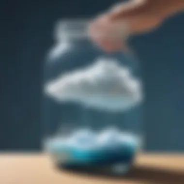 Creating Clouds in a Jar Close-up of a cloud in a jar experiment setup