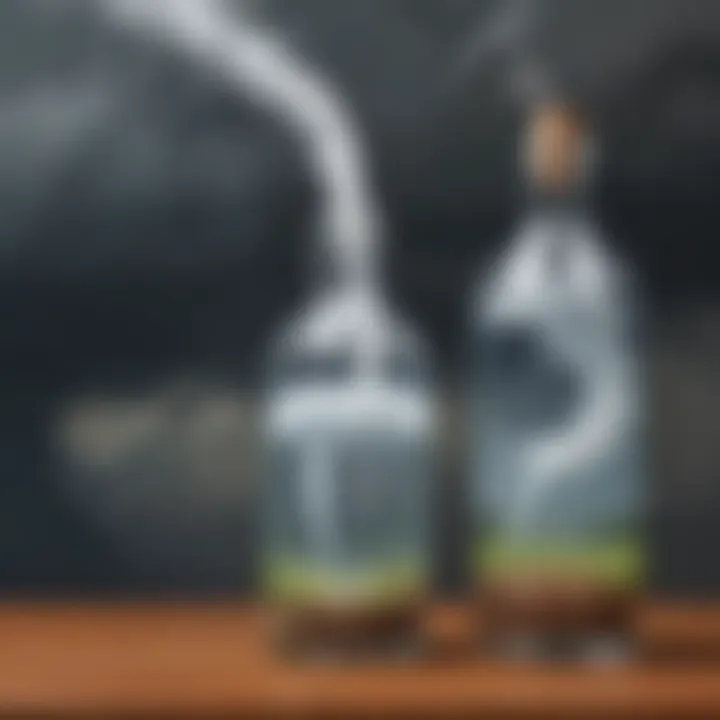 Illustration of a tornado in a bottle experiment