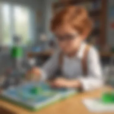 Child exploring science concepts in a game