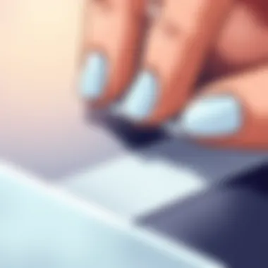 Close-up view of fingerprint tape being applied to a surface