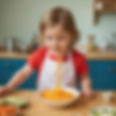 Preschooler experimenting with flavors