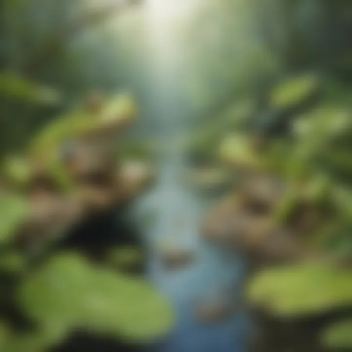 Creative art project depicting frogs and their environments