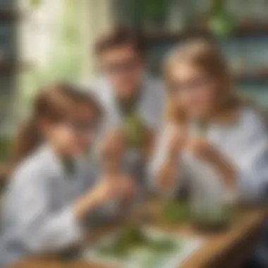 Children engaging in a science experiment related to frogs