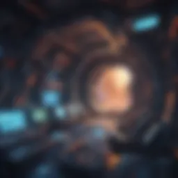 Abstract futuristic digital world concept