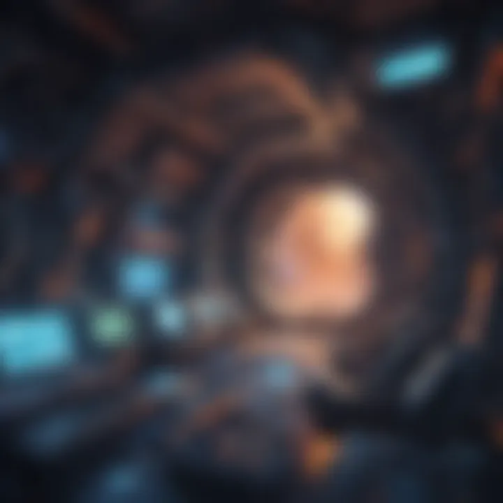 Abstract futuristic digital world concept