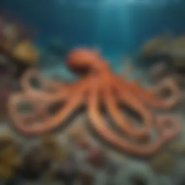 Giant Pacific Octopus Camouflaged on Seabed