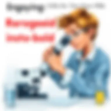 Young Scientist at Work with a Microscope A child experimenting with a microscope