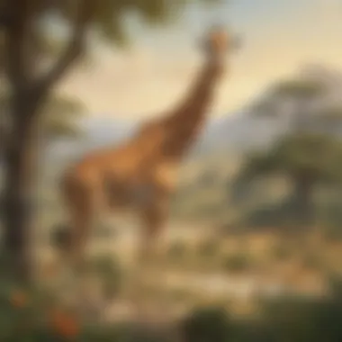 Giraffe in natural habitat