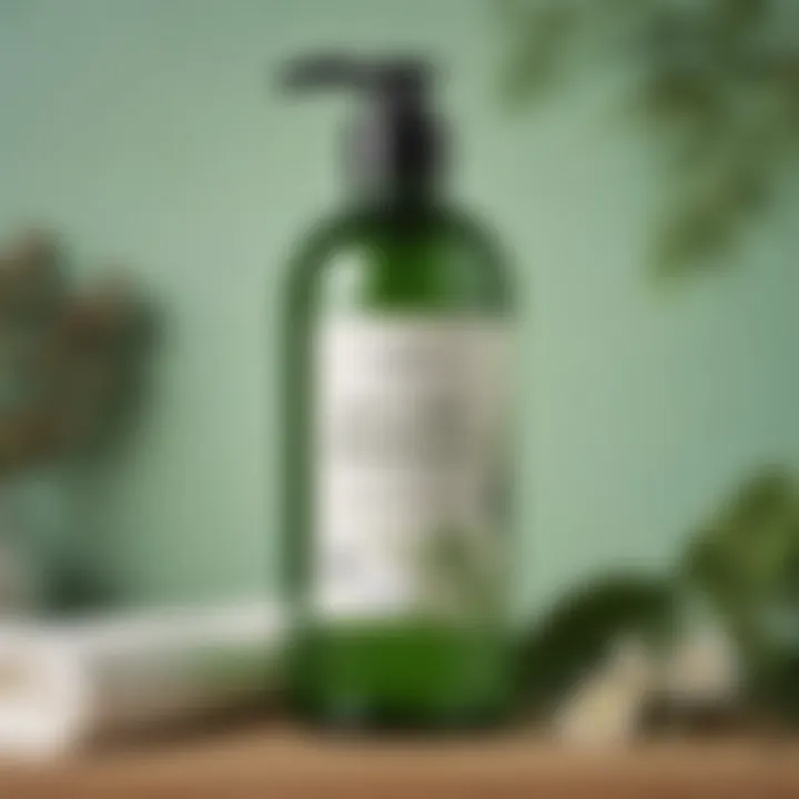 Glass bottle with homemade shampoo