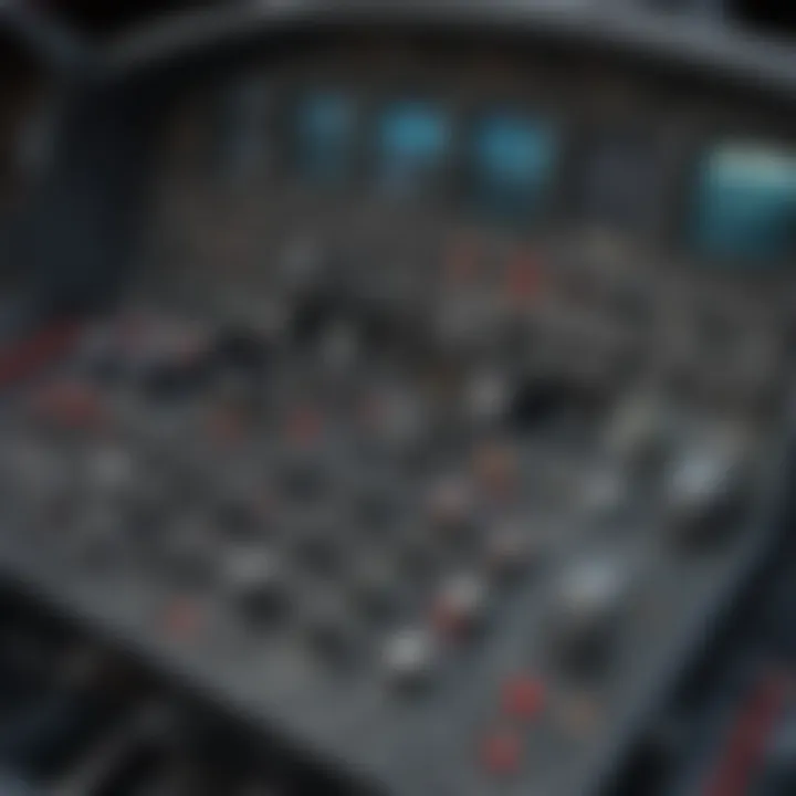 Detailed view of helicopter flight controls