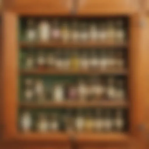 Herbal remedies in a medicine cabinet