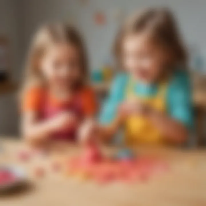 Kids enjoying playful moments with playdough