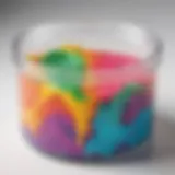 Colorful slime in a clear container