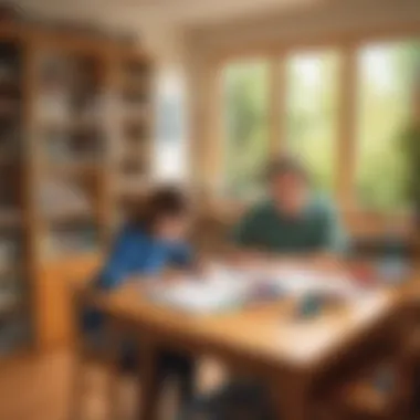 Creating a Structured Learning Space Parent facilitating a structured learning environment