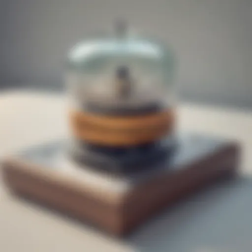 An array of magnets demonstrating magnetic levitation in action.