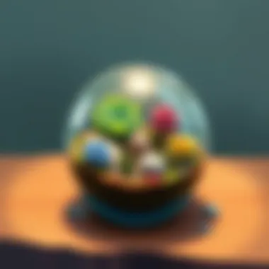 A beautifully maintained terrarium demonstrating a miniature ecosystem.