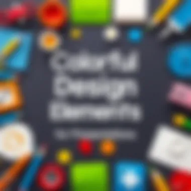 Colorful Design Elements for Presentations Colorful design elements arranged for presentation enhancement