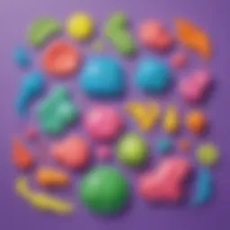 Colorful slime in various shapes