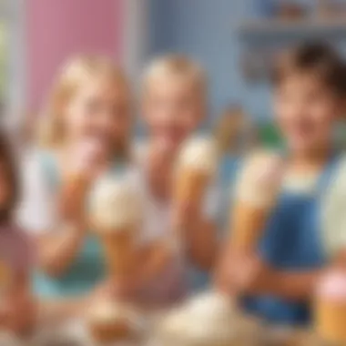 Children enjoying homemade ice cream