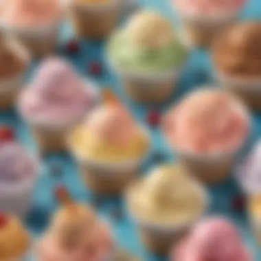 Creative ice cream flavors in bowls