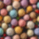 Colorful ingredients for homemade ice cream